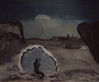 A parachutist, 1932. Artist: Drevin, Alexander Davidovich (1889-1938)