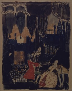 Stage design for the opera Mozart and Salieri by N. Rimski-Korsakov, 1902 (?). Artist: Golovin, Alexander Yakovlevich (1863-1930)