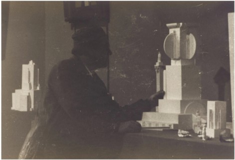 Kazimir Malevich in his studio Artist: Anonymous