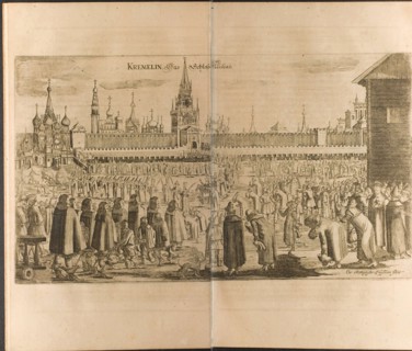 The donkey walk in the Moscow Kremlin (Illustration from Travels to the Great Duke of Muscovy and t Artist: Rothgiesser, Christian Lorenzen (?-1659)