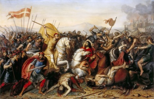 The Battle of Saucourt-en-Vimeu on 3 August 881. Artist: Dassy, Jean-Joseph (1791-1865)