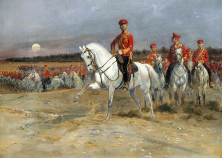 Tsarevich Nicholas Reviewing the Troops. Artist: Detaille, Édouard (1848-1912)