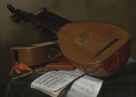 Still life with a lute and a guitar. Artist: Jeaurat de Bertry, Nicolas Henri (1728-1796)