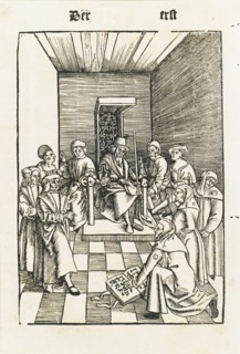 Jewish Oath (From the Laienspiegel, Augsburg). Artist: Tengler, Ulrich (ca 1441-1521)
