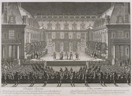 Jean-Baptiste Lully's opera Alceste being performed in the marble courtyard at the Palace of Versail Artist: Le Pautre, Jean (1618-1682)