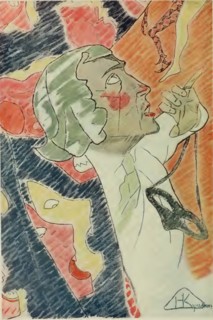 Portrait of Nikolai Evreinov (1879-1953). Artist: Kulbin, Nikolai Ivanovich (1868-1917)