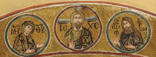 Deesis: Christ, the Virgin Mary and John the Baptist. Artist: Byzantine Master