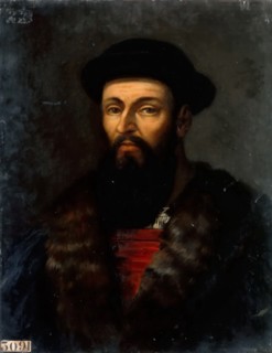 Portrait of Ferdinand Magellan (1470-1521). Artist: Larivière, Charles-Philippe (1798-1876)