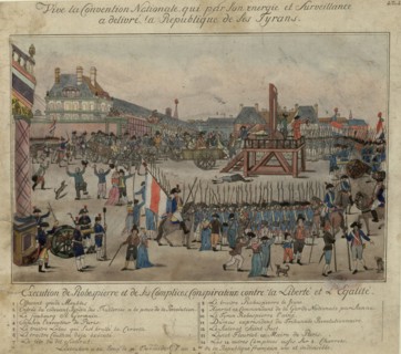 The execution of Robespierre and his supporters on 28 July 1794. Artist: Anonymous
