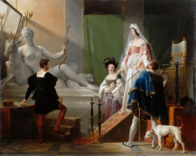 Diane de Poitiers Visiting Jean Goujon. Artist: Fragonard, Alexandre-Évariste (1780-1850)