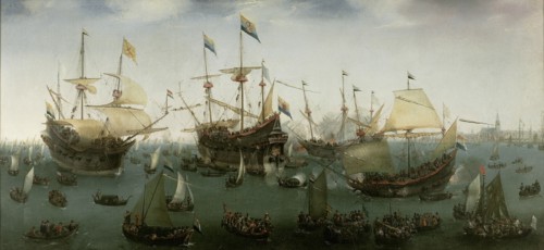 The Return to Amsterdam of the Second Expedition to the East Indies, 19 July 1599. Artist: Vroom, Hendrick Cornelisz. (1562/3-1640)