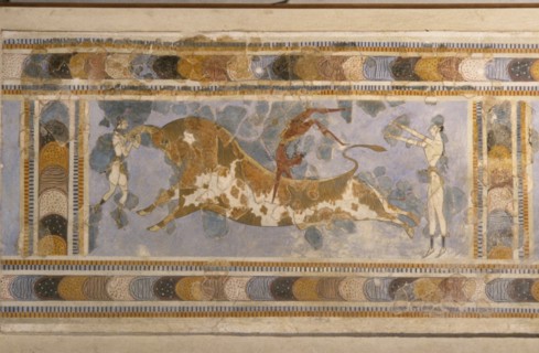 Bull-Leaping (from the Palace Complex of Knossos). Artist: Bronze Age culture