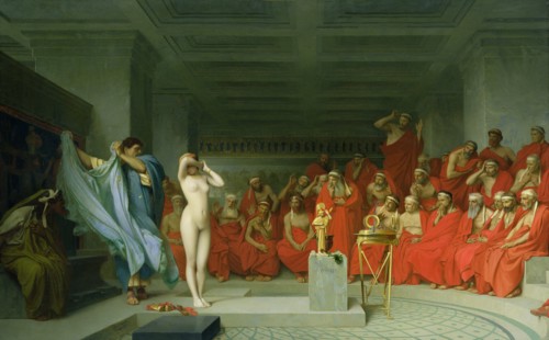 Phryne before the Areopagus. Artist: Gerôme, Jean-Léon (1824-1904)