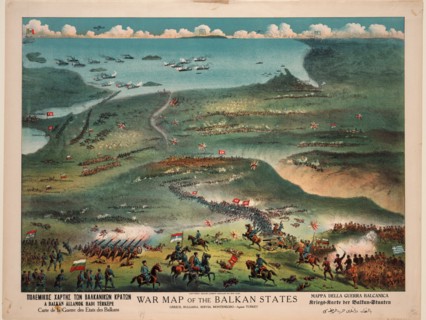 War map of the Balkan States. Artist: Joseph Koehler, Publisher, New York (active 1892-1913)