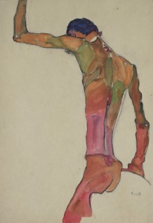 Male Nude with Arm Raised. Artist: Schiele, Egon (1890?1918)