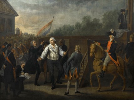 Louis XVI before the scaffold. Artist: Benazech, Charles (1767-1794)