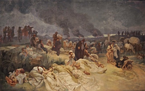 Petr Chelcicky at Vodnany (The cycle The Slav Epic). Artist: Mucha, Alfons Marie (1860-1939)