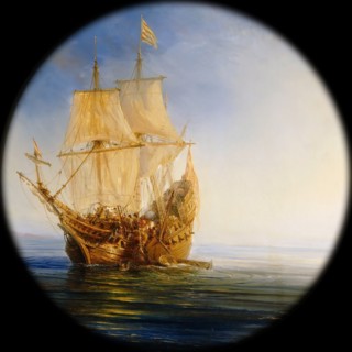 Spanish Galleon taken by the Pirate Pierre le Grand near the coast of Hispaniola, in 1643. Artist: Gudin, Théodore (1802-1880)