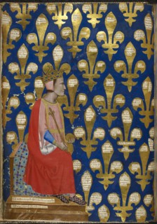 Robert of Anjou (From Regia Carmina by Convenevole da Prato). Artist: Pacino di Buonaguida (active 1302-1343)