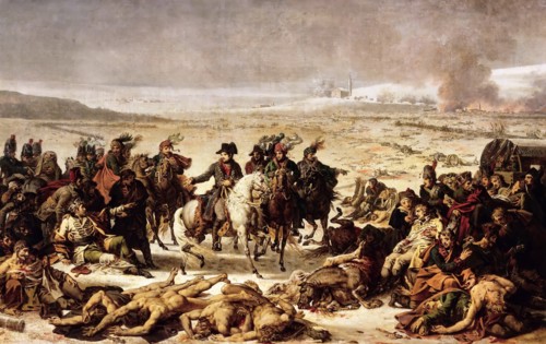 Napoleon on the Battlefield of Eylau, 9 February 1807. Artist: Meynier, Charles (1768-1832)
