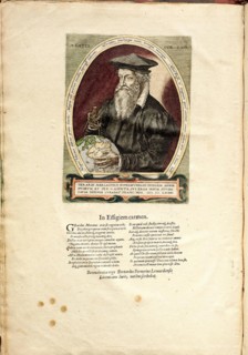 Portrait of Gerardus Mercator (1512-1594) aged 62. Artist: Hogenberg, Frans (1535-1590)