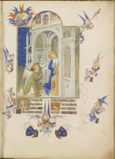 The Annunciation (Les Très Riches Heures du duc de Berry). Artist: Limbourg brothers (active 1385-1416)