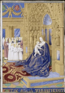 The Virgin and Child enthroned (Hours of Étienne Chevalier). Artist: Fouquet, Jean (1420?1481)