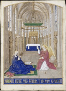 The Annunciation (Hours of Étienne Chevalier). Artist: Fouquet, Jean (1420?1481)