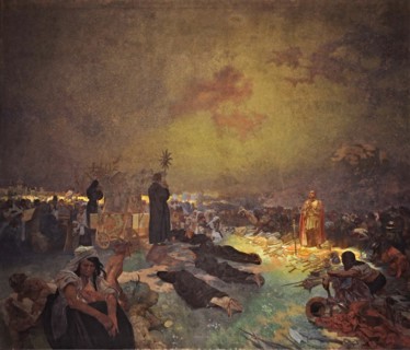 After the Battle of Vítkov Hill (The cycle The Slav Epic). Artist: Mucha, Alfons Marie (1860-1939)