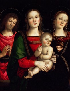 Madonna and Child with Saints Catherine of Alexandria and John the Baptist. Artist: Perugino (ca. 1450-1523)