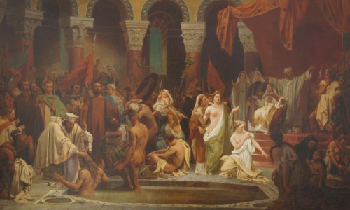 The baptism of Clovis. Artist: Rigo, Jules Vincent (1810-1892)