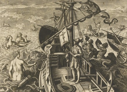 Christophorus Columbus Ligur (Americae Retectio). Artist: Stradanus (Straet, van der), Johannes (1523-1605)