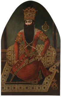Portrait of Fath Ali Shah (1797-1834). Artist: Baba, Mirza (active c.1795-c.1830)