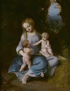 Virgin and child with John the Baptist as a Boy. Artist: Correggio (1489-1534)
