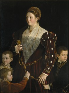 Portrait of Camilla Gonzaga di San Secondo and Her Three Sons. Artist: Parmigianino (1503-1540)