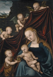 The Virgin and Child with Saint John and Angels. Artist: Cranach, Lucas, the Elder (1472-1553)