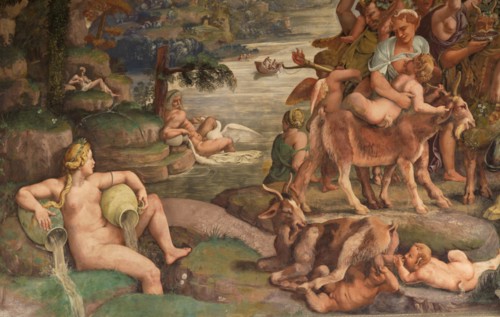 Wedding Feast of Cupid and Psyche, detail. Artist: Romano, Giulio (1499-1546)