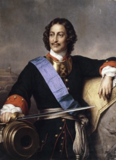 Portrait of Emperor Peter I the Great (1672-1725). Artist: Delaroche, Paul Hippolyte (1797-1856)