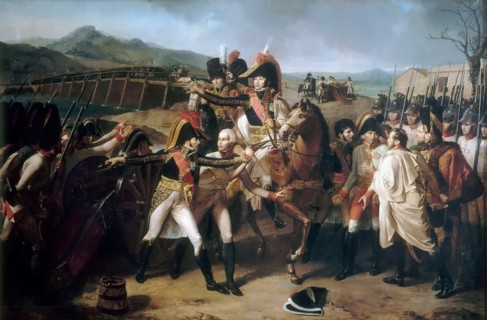 Surprise at the bridge over the Danube on 13 November 1805. Artist: Lethiére, Guillaume Guillon (1760-1832)