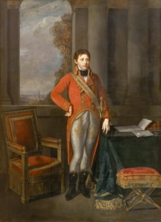 Napoleon Bonaparte as First Consul before a view of Antwerp. Artist: Greuze, Jean-Baptiste (1725-1805)