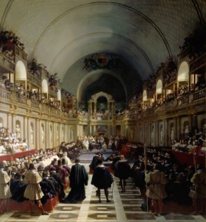 The assembly of the Estates-General on October 27, 1614. Artist: Alaux, Jean (1786-1864)