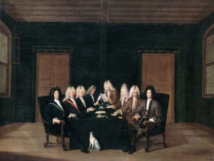 The emissaries of the peace congress of Baden on september 7th, 1714. Artist: Huber, Johann Rudolf (1668-1748)