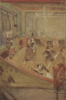 Café Pittoresk in Moscow. Artist: Yakulov, Georgi Bogdanovich (1884-1928)