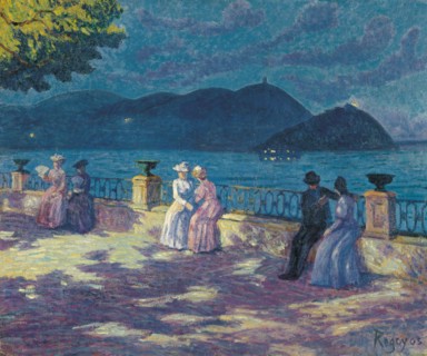 La Concha at night-time. Artist: Regoyos y Valdés, Darío de (1857-1913)
