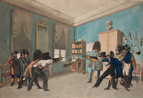 Mensur fencing. Artist: Suhr, Christoph (1771-1842)