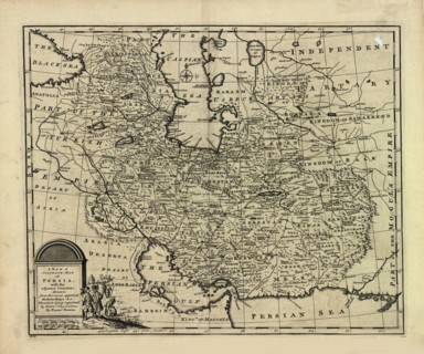 New and accurate map of Persia, with the Safavid and Mughal Empire. Artist: Bowen, Emanuel (c. 1714-1767)