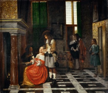 Card Players in an Opulent Interior. Artist: Hooch, Pieter, de (1629-1684)
