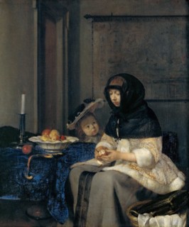 The Apple Peeler. Artist: Ter Borch, Gerard, the Younger (1617-1681)