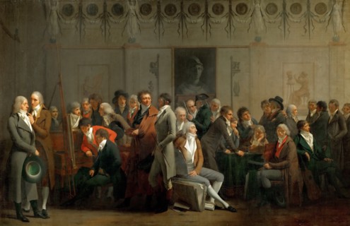 Meeting of Artists in the Atelier of Isabey. Artist: Boilly, Louis-Léopold (1761-1845)