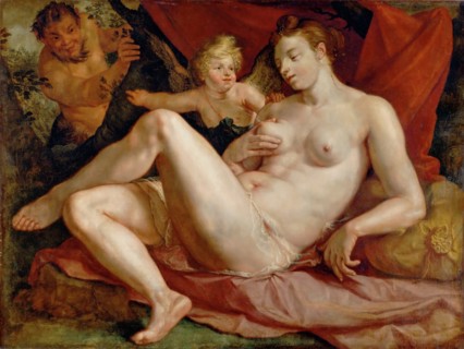 Jupiter and Antiope. Artist: Goltzius, Hendrick (1558-1617)